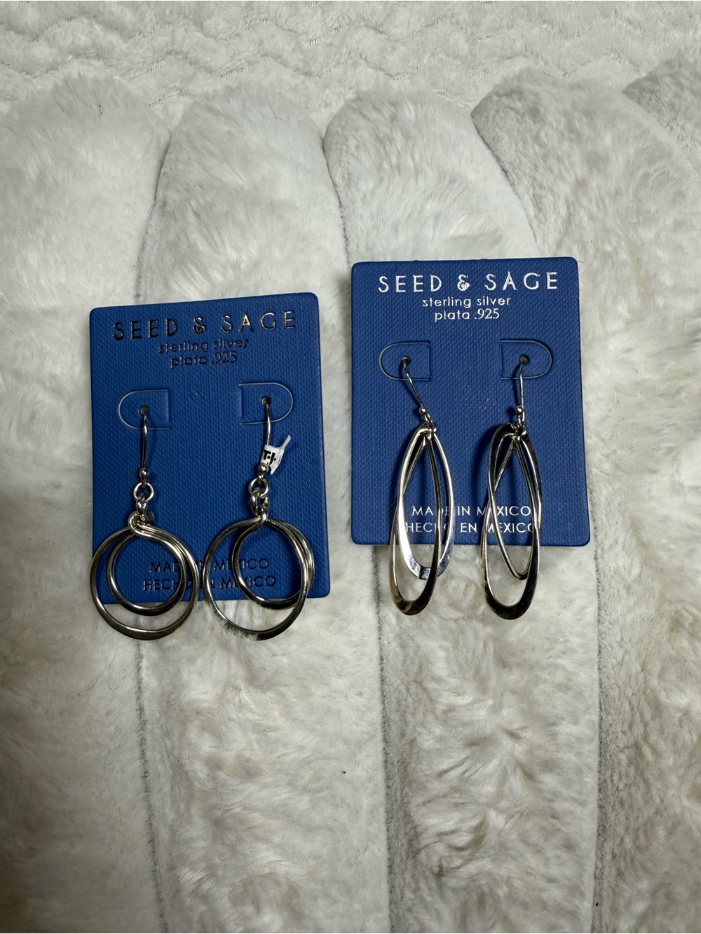 Seed & Sage Set Sterling Silver Double Hoop Earrings - Sterling Silver